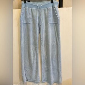 Xhilaration Velour Track Pants Sleepewear Lounge Y2K Sz S Low Rise Blue Soft